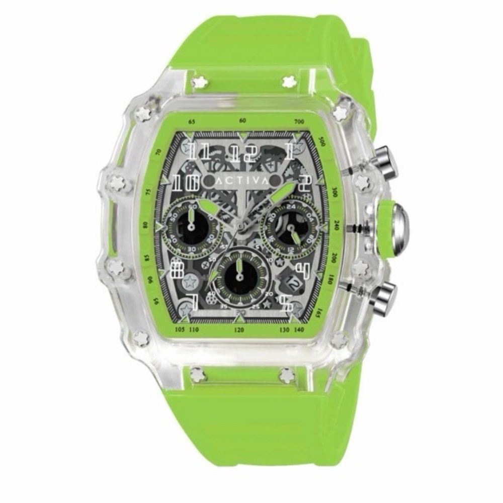 Green Transparent Chronograph Watch